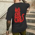 「No Cat No Life」シルエットキャット メンズTシャツ バックプリント 彼への贈り物