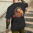 いちご モルモット いちご 野生動物 かわいい モルモット メンズTシャツ バックプリント 彼への贈り物