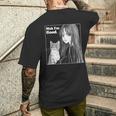 いや 猫と一緒にいい女 80年代 アニメ ヴィンテージ 漫画 メンズTシャツ バックプリント 彼への贈り物