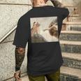 おかしな猫 神 創造 アダム ミーム イエス メンズTシャツ バックプリント 彼への贈り物