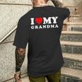 おばあちゃん大好きおばあちゃん大好き メンズTシャツ バックプリント 彼への贈り物