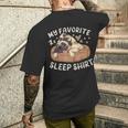 お気に入りのスリープ シャツ、パグ犬と子犬 メンズTシャツ バックプリント 彼への贈り物