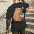 かわいい カピバラ ドリンク バブルティー カワイイ Capy Lover キッズ ガールズ メンズTシャツ バックプリント 彼への贈り物
