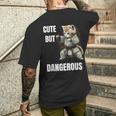 かわいいけど危険な空手 面白い テコンドー 猫 格闘技 メンズTシャツ バックプリント 彼への贈り物