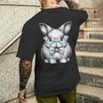 かわいいエステティックイースターボウタイバニーウサギメガネ付き メンズTシャツ バックプリント 彼への贈り物