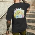 かわいいカメの花 I キッズ 亀 メンズTシャツ バックプリント 彼への贈り物
