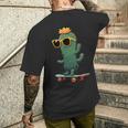かわいいサボテン スケートボード カッコいい サボテン メンズTシャツ バックプリント 彼への贈り物