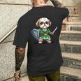 かわいいシーズー犬 レトロビデオゲームキャラクター メンズTシャツ バックプリント 彼への贈り物