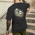 かわいいバレーボール・パンダ メンズTシャツ バックプリント 彼への贈り物