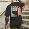 かわいいビーバーの動物 メンズTシャツ バックプリント 彼への贈り物