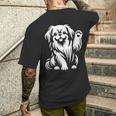 かわいいペキニーズ ハート足犬グラフィック デザイン メンズTシャツ バックプリント 彼への贈り物