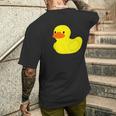 かわいいラバーダックイエローグラフィックかわいいラバーダック メンズTシャツ バックプリント 彼への贈り物