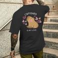 げっ歯類 面白いカピバラ カピバラアート メンズ レディース キッズ メンズTシャツ バックプリント 彼への贈り物