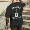 これは私のギターフェイスです ミュージシャン ギタリスト アコースティックギター メンズTシャツ バックプリント 彼への贈り物
