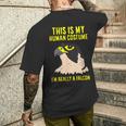 これは私の人間のコスチュームです私は本当にハヤブサ鳥です メンズTシャツ バックプリント 彼への贈り物
