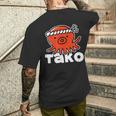 たこ たこ焼き 蛸 Tako タコ イラスト おもしろ かわいい 簡単 かっこいい 剥がれ風 デザイン メンズTシャツ バックプリント 彼への贈り物