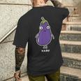 なす ナス 顔 イラスト かわいい おもしろ 面白い 簡単 シンプル ゆるい 野菜 メンズTシャツ バックプリント 彼への贈り物