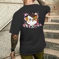 ねこ ユニークイラスト オリジナルキャラクター もちもふにゃん【Mochimofunyan】 メンズTシャツ バックプリント 彼への贈り物