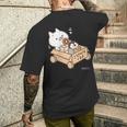 ねこぺん日和 こうきゅうなくるま ダークカラー メンズTシャツ バックプリント 彼への贈り物