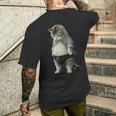 ぽっちゃり猫 お腹が大きい猫 ユーモア Fat Cat メンズTシャツ バックプリント 彼への贈り物