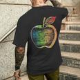 りんご フルーツ ドローイング アート カラフル モチーフ アップル メンズTシャツ バックプリント 彼への贈り物