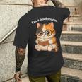 わがまま猫 ねこ 読書好き かわいい おもしろ マンガ メンズTシャツ バックプリント 彼への贈り物
