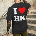 アイ・ラブ Hk アイハート香港 メンズTシャツ バックプリント 彼への贈り物