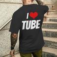 アイ・ラブ・チューブ・ハート メンズTシャツ バックプリント 彼への贈り物