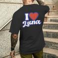 アイ・ラブ・ルナ メンズTシャツ バックプリント 彼への贈り物