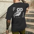 アテナのフクロウ ギリシャ神話 古代ギリシャ メンズTシャツ バックプリント 彼への贈り物