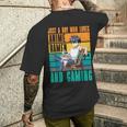 アニメラーメンとゲームが大好きな少年 カワイイゲーマー メンズTシャツ バックプリント 彼への贈り物