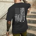 アメリカの旗 歯科技工士 道具 歯医者 アイテム 歯 メンズTシャツ バックプリント 彼への贈り物