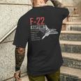 アメリカ航空機ステルス戦闘機 F22 ラプター メンズTシャツ バックプリント 彼への贈り物
