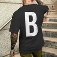 アルファベットアルファベットモノグラムイニシャル。 メンズTシャツ バックプリント 彼への贈り物