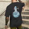 アーチェリーシャツキッズロングボウ宇宙飛行士ギフトキッズボウアーチェリー メンズTシャツ バックプリント 彼への贈り物