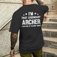 アーチャー 個人名 I'm That Legendary Archer メンズTシャツ バックプリント 彼への贈り物