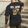 イカ耳ねこ、うずら 猫 キジトラ猫 イカミミ Cat メンズTシャツ バックプリント 彼への贈り物