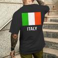 イタリアの国旗 メンズTシャツ バックプリント 彼への贈り物