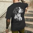 イングリッシュセッター 犬 モチーフ ペット イラスト イングリッシュセッター メンズTシャツ バックプリント 彼への贈り物