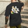 インコ かわいい 小鳥 ペット おもしろ 動物 イラスト メンズTシャツ バックプリント 彼への贈り物