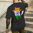 インド国旗 インド猫 メンズTシャツ バックプリント 彼への贈り物