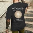イーサリアム ミリオネール ローディング プリー・ホドル ファニー Eth 20 コイン メンズTシャツ バックプリント 彼への贈り物