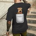 ウェルシュテリア パピー ドッグ ポケット入り メンズTシャツ バックプリント 彼への贈り物