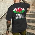 ウェールズ ラグビー チーム Cmon Cymru フラッグ メンズTシャツ バックプリント 彼への贈り物