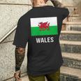 ウェールズのウェールズの旗 メンズTシャツ バックプリント 彼への贈り物
