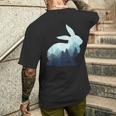 ウサギ バニー 野ウサギ 動物 野生 芸術的 グラフィック 自然 メンズTシャツ バックプリント 彼への贈り物