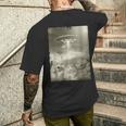 エイリアン Ufo の侵略 面白いハムスターの自撮り メンズTシャツ バックプリント 彼への贈り物