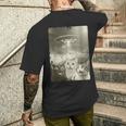エイリアン Ufo ファニー キャッツ エイリアンの侵略猫 メンズTシャツ バックプリント 彼への贈り物