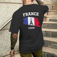 エッフェル塔 パリ フランス フランス 国旗 バケーション パリ メンズTシャツ バックプリント 彼への贈り物