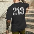 エリアコード 213 ロサンゼルス カリフォルニア La エリアコード Ca 213 メンズTシャツ バックプリント 彼への贈り物